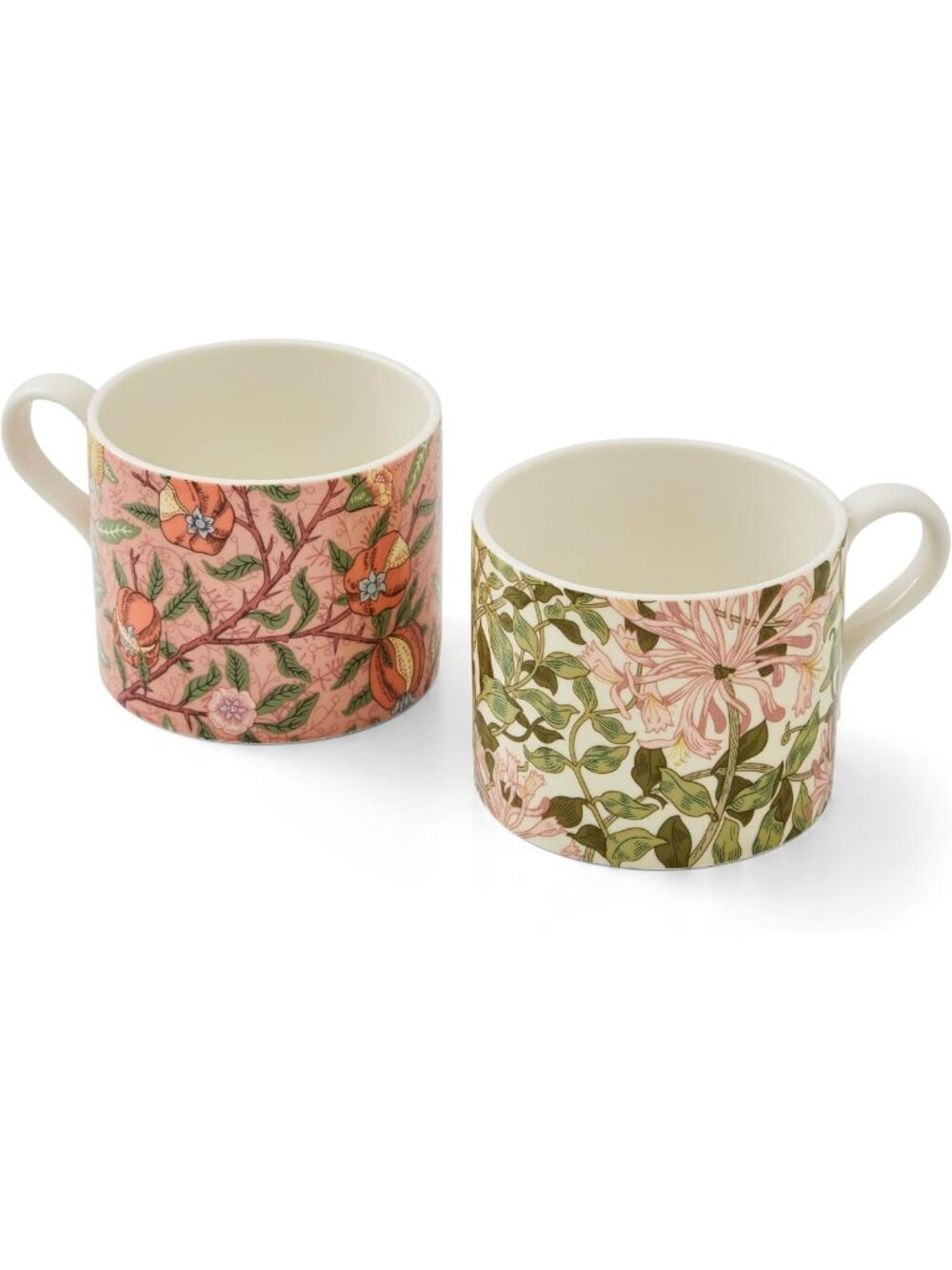 Set of 2 Porcelain Mugs - 12oz Microwave & Dishwasher Safe Tea/Coffee Cups, Gift